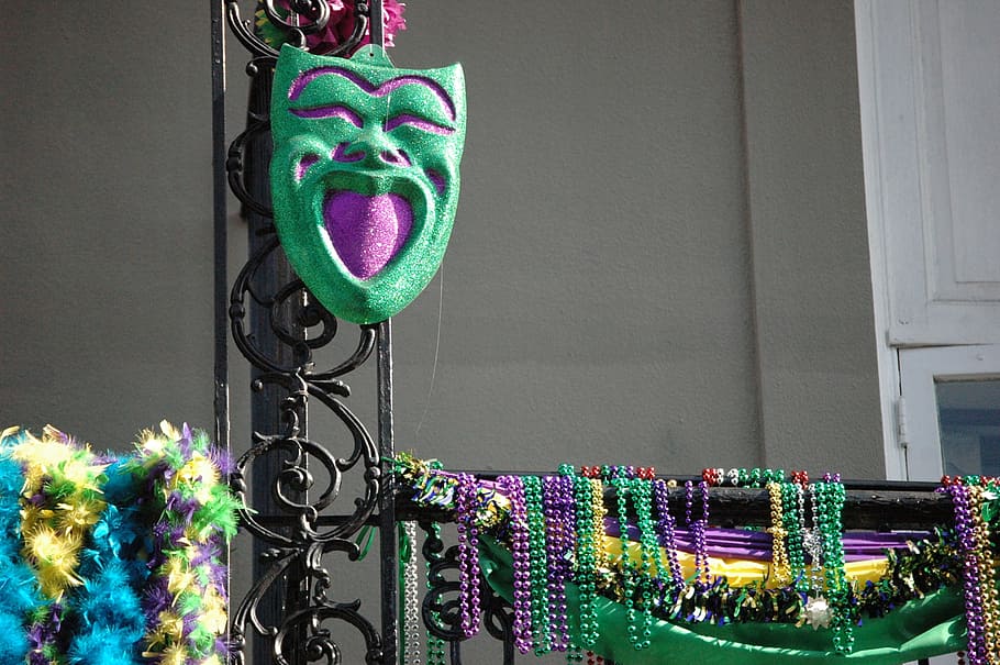 new orleans, mardi gras, beads, mask, festival, mardi gras background
