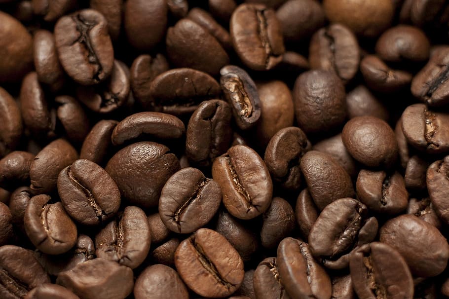 coffee beans, roasted, brown, caffeine, café, drink, breakfast HD wallpaper