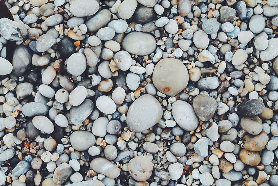 pebbles, beach, stone, rocks, stone - object, solid, full frame HD wallpaper