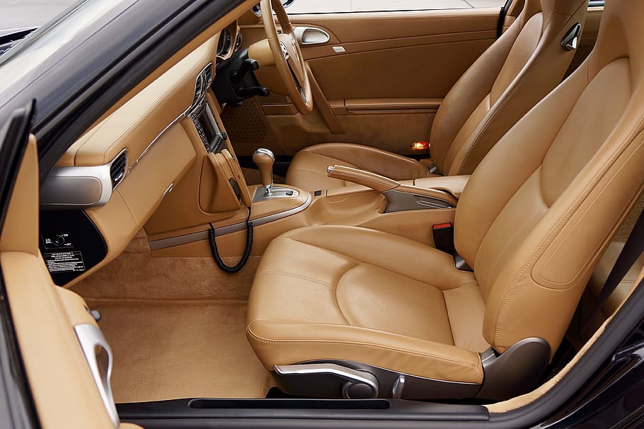 brown leather vehicle bucket seat, car, transportation system