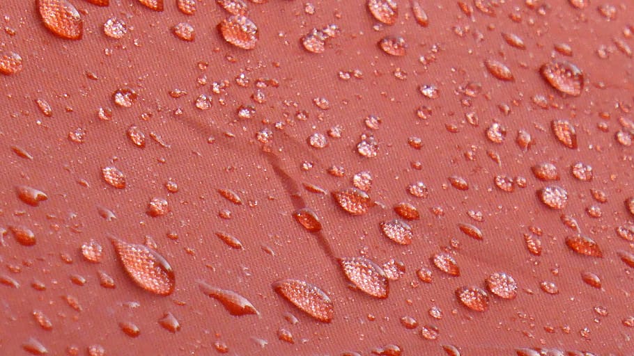 Raindrop, Umbrella, Wet, red, autumn, drip, water, full frame HD wallpaper