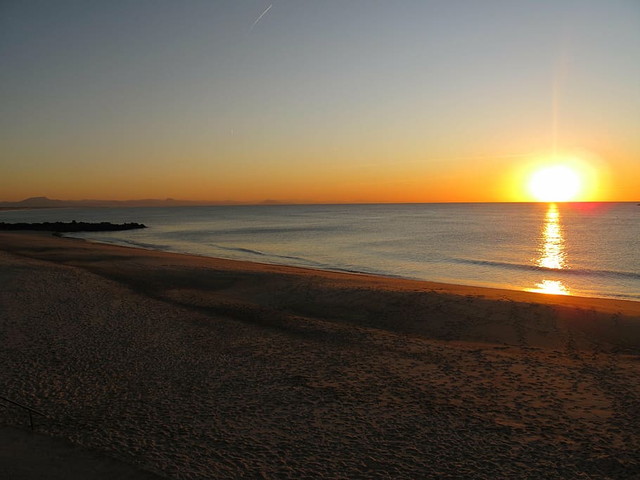 island, sunset, cape breton, sky, landscape, water, beach, coast, HD wallpaper