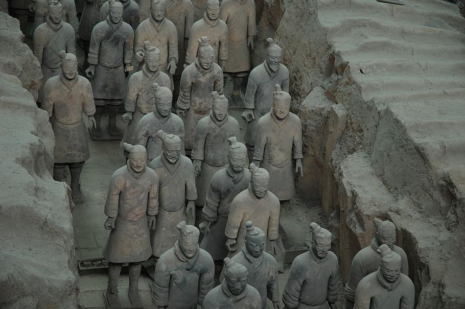 china, terracotta warriors, travel, sculpture, art and craft, HD wallpaper