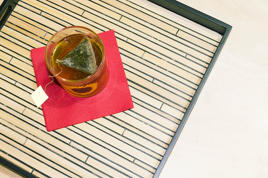 red, tray, tea, hot tea, drinks, glass, food and drink, refreshment HD wallpaper