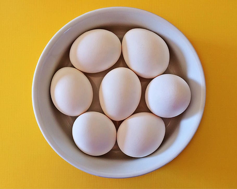 several white eggs in white ceramic bowl, easter, holiday, food HD wallpaper