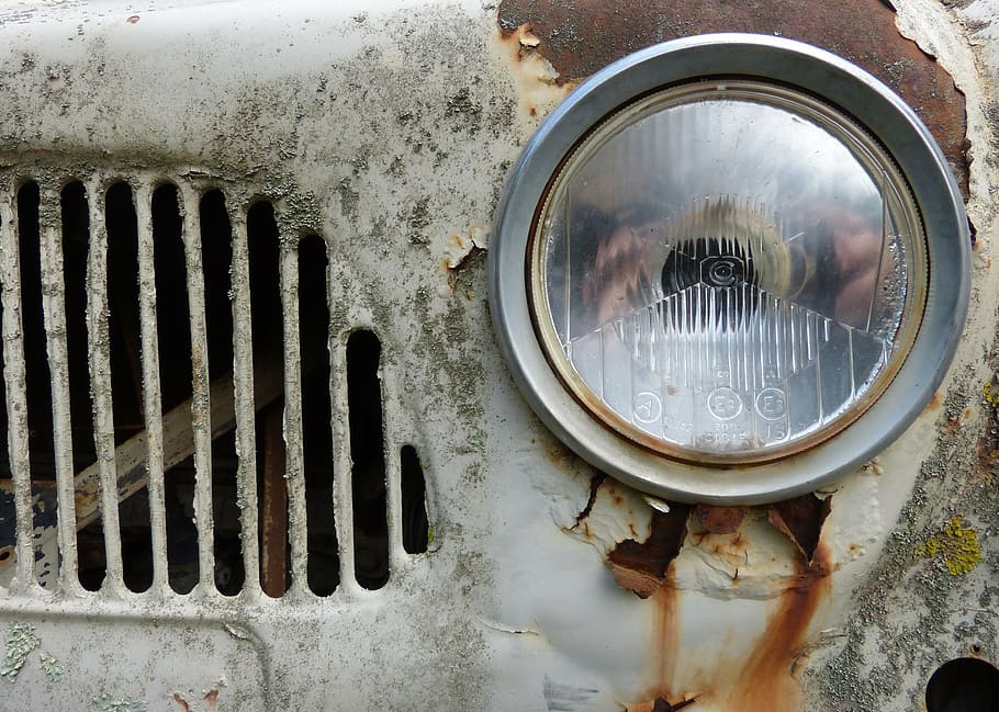 frontal, morro, lighthouse, old, rusty, car, renault f4, metal HD wallpaper