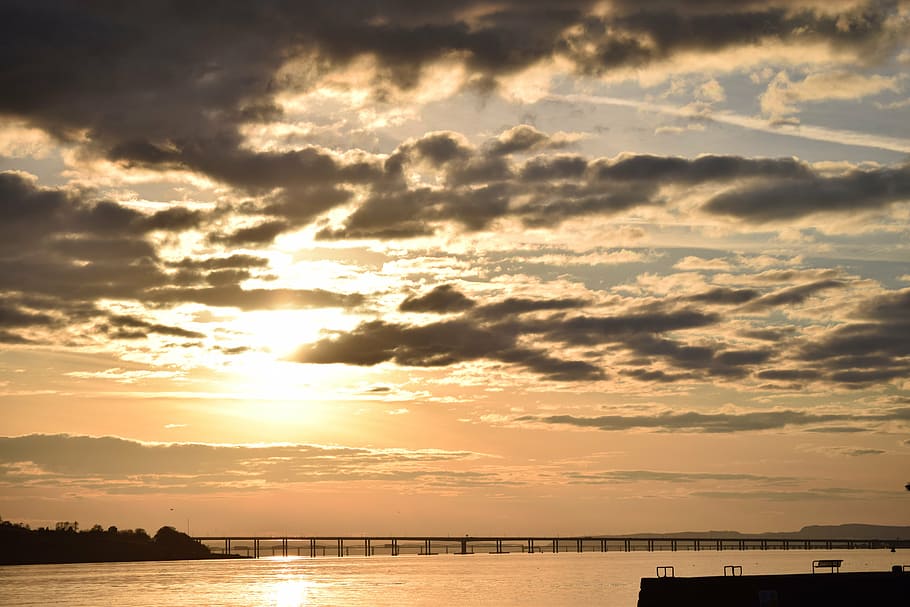 forth road bridge, dundee, water, scotland, river, river tay HD wallpaper