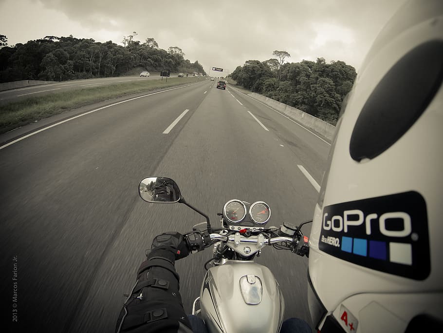 HD wallpaper: man on motorcycle riding on freeway, moto bike, gopro, go pro  | Wallpaper Flare