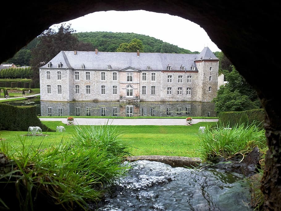 Castle, Vista, brook, architecture, building exterior, water HD wallpaper