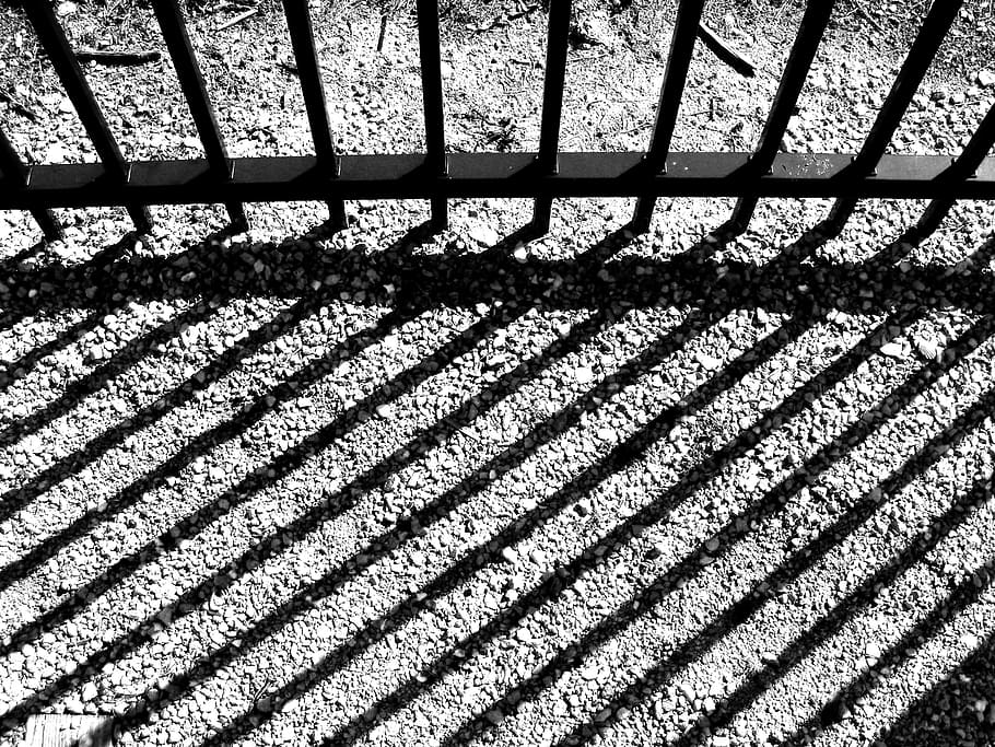 gate, architecture, antique, shadow, iron, ground, rail, light HD wallpaper
