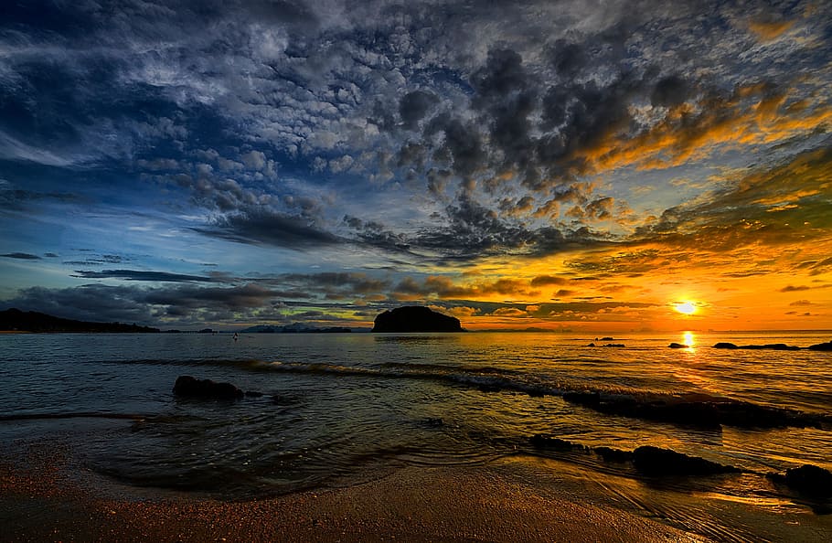 sea, ocean, water, waves, nature, beach, shore, coast, horizon HD wallpaper
