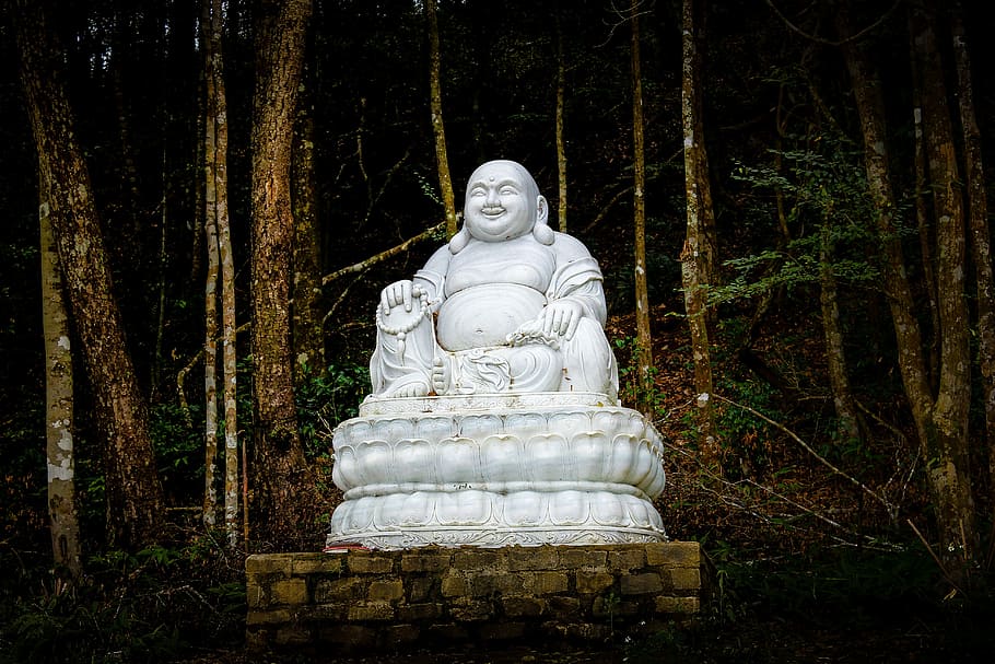laughing Buddha statue, buddhist, buddhism, religion, temple, HD wallpaper