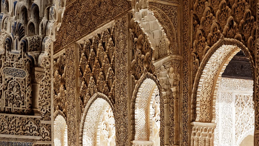 Alhambra, Building, Antique, Granada, spain, world heritage, HD wallpaper