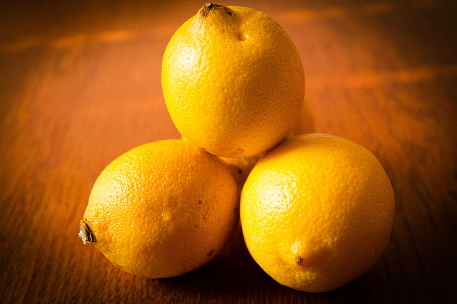 lemon, yellow, fruit, citrus Fruit, food, freshness, wood - Material HD wallpaper