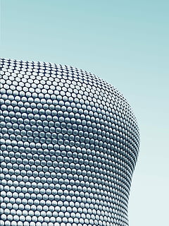 photo of grey structure, teal dot illusion wallpaper, pattern HD wallpaper