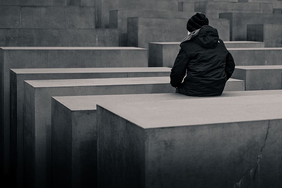 people, man, guy, alone, sitting, outside, one person, sadness HD wallpaper