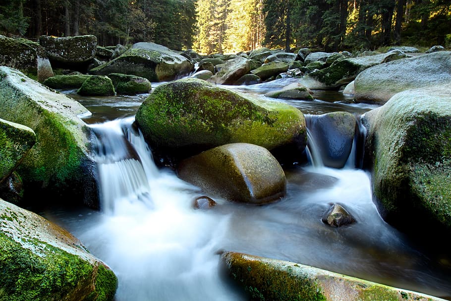 Water, Nature, Rocks, Stream, Stone, landscape, travel, environment HD wallpaper