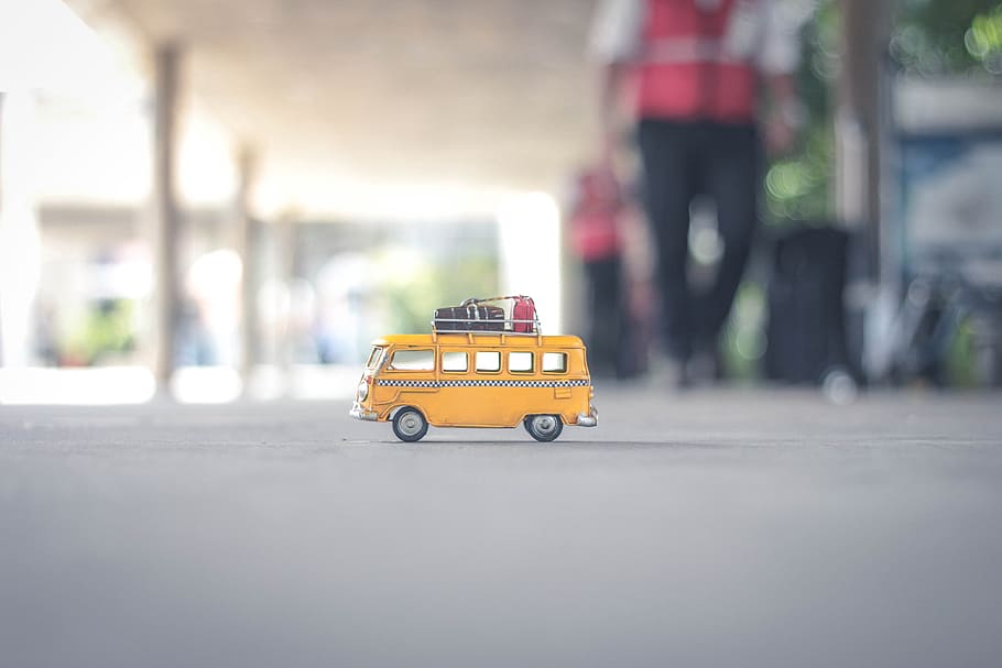 blur, figure, toy, van, close-up, depth of field, focus, mode of transportation, HD wallpaper