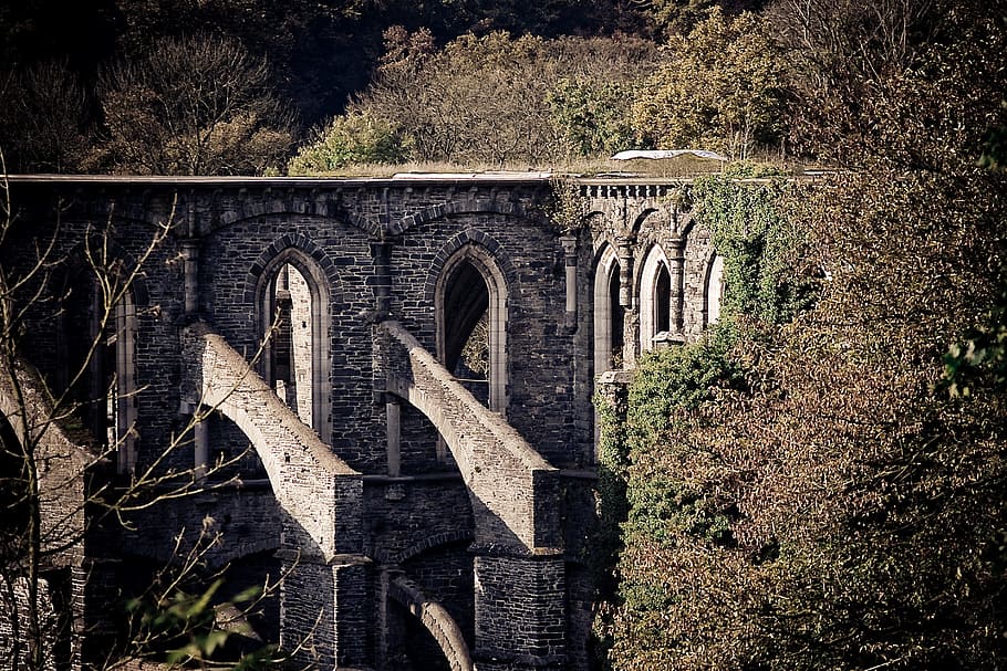 ruin, cathedral, monk, romantic, architecture, atmosphere, building HD wallpaper