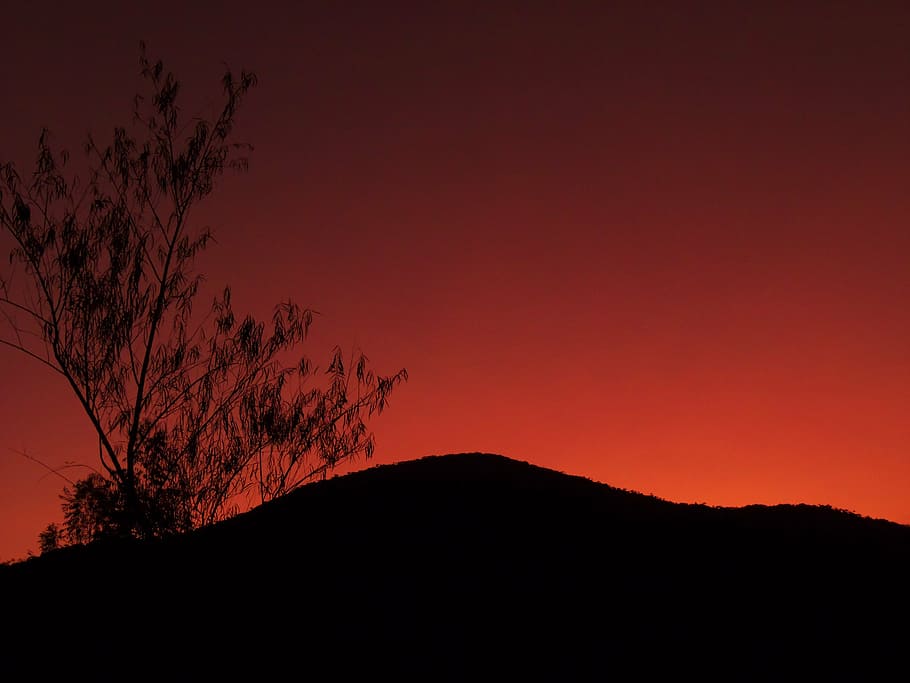 sky, sunset, horizon, nature, silhouette, beauty in nature HD wallpaper
