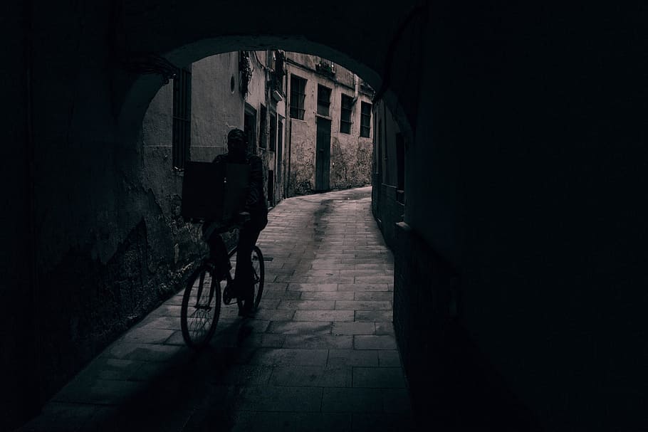 active, backlit, bicycle, bike, biking, city, covered, dark HD wallpaper