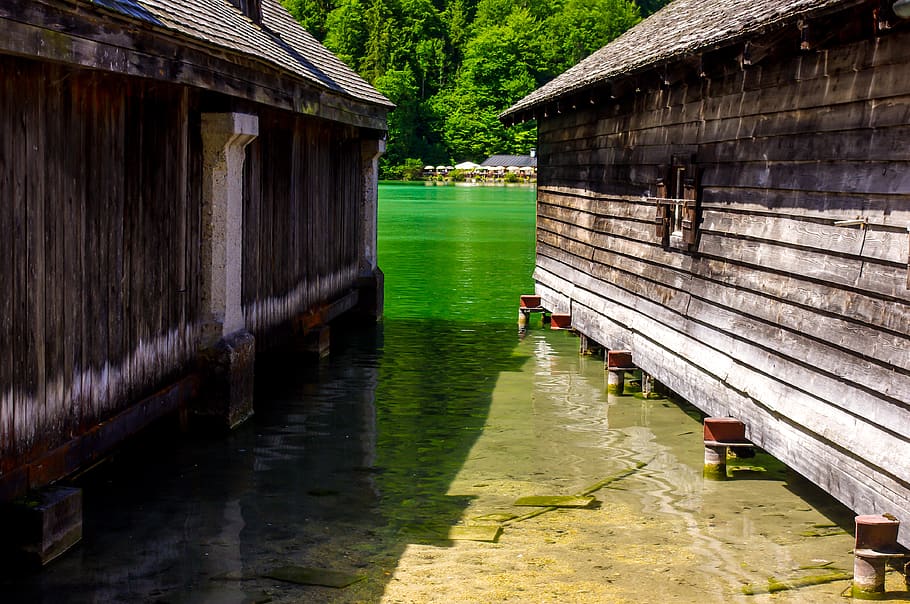lake konigssee, bavaria, germany, water, built structure, architecture, HD wallpaper