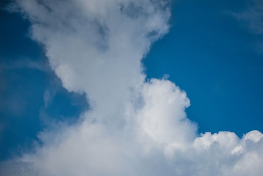 sky, ppt backgrounds, white cloud, cloud - sky, blue, beauty in nature, HD wallpaper