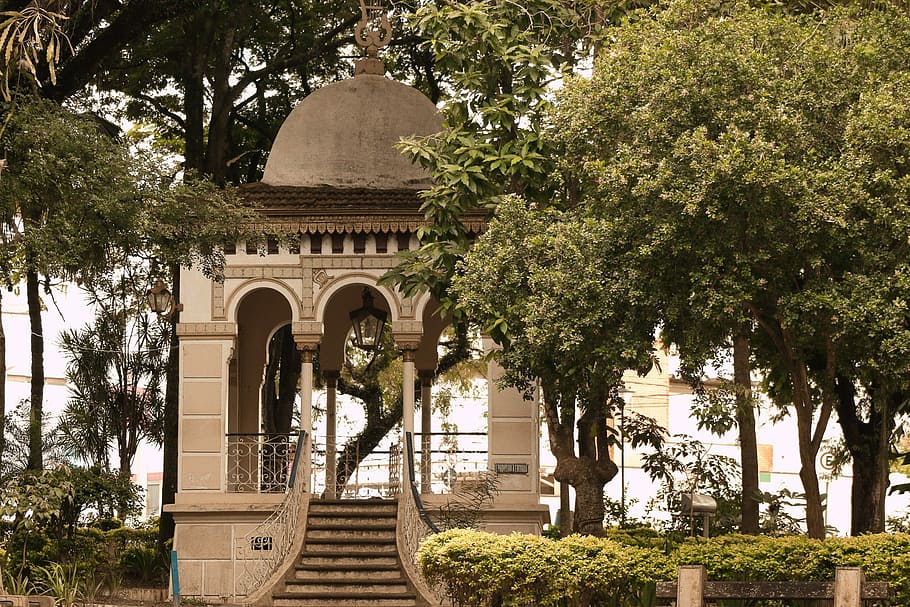 Gazebo, Square, Fun, City, arch, architecture, tree, built structure HD wallpaper