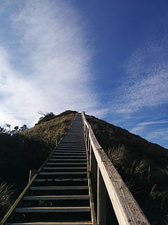 Stairs, Clouds, Climb, Stairway, sky, achievement, vision, top HD wallpaper