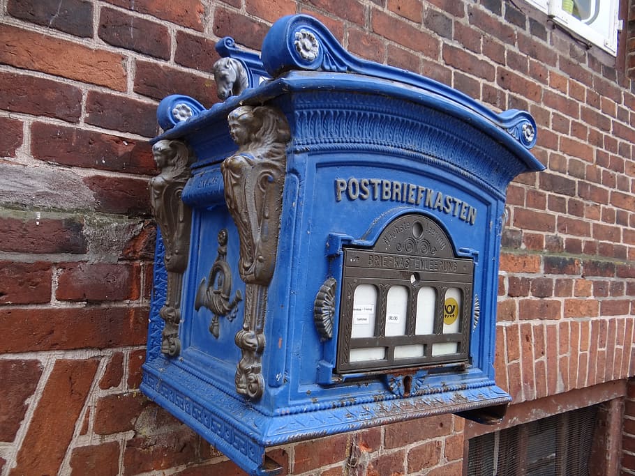 letter boxes, mailbox, blue, architecture, old, old-fashioned HD wallpaper