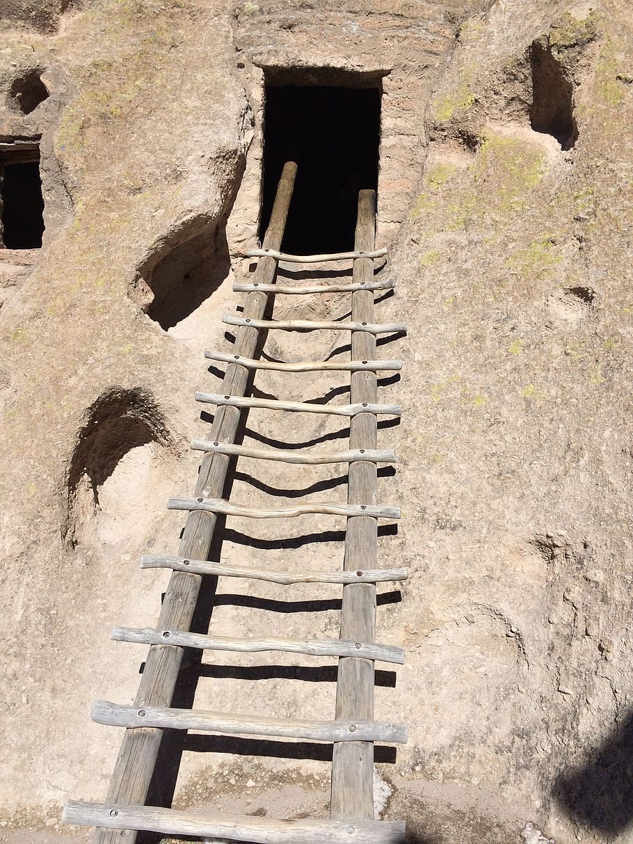 Bandelier National Monument, Ladder, cliff dwelling, new mexico, HD wallpaper