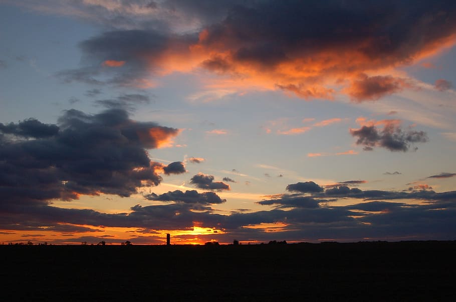 clouds, sky, horizon, sunset, sunrise, sky clouds, blue, blue sky clouds HD wallpaper