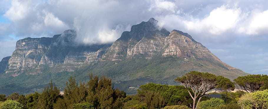 table mountain, panoramic, devil's peak, buttress, eastern side, HD wallpaper