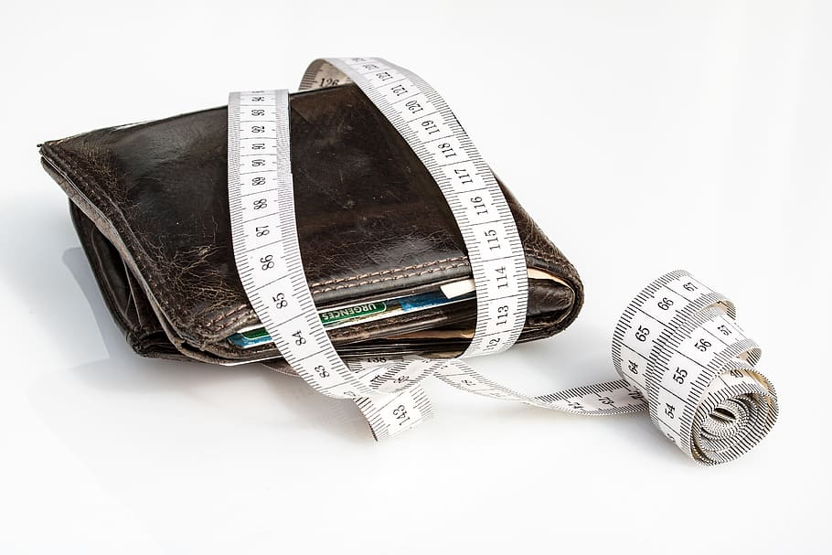 brown wallet covered with tape measur, Tape Measure, Economical, HD wallpaper