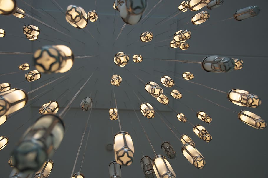 lamp, light, decoration, low angle view, shape, sky, no people HD wallpaper