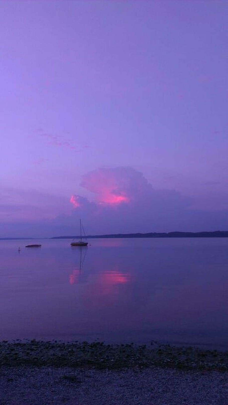abendstimmung, sunset, mirroring, rest, reflex, sail, boot HD wallpaper