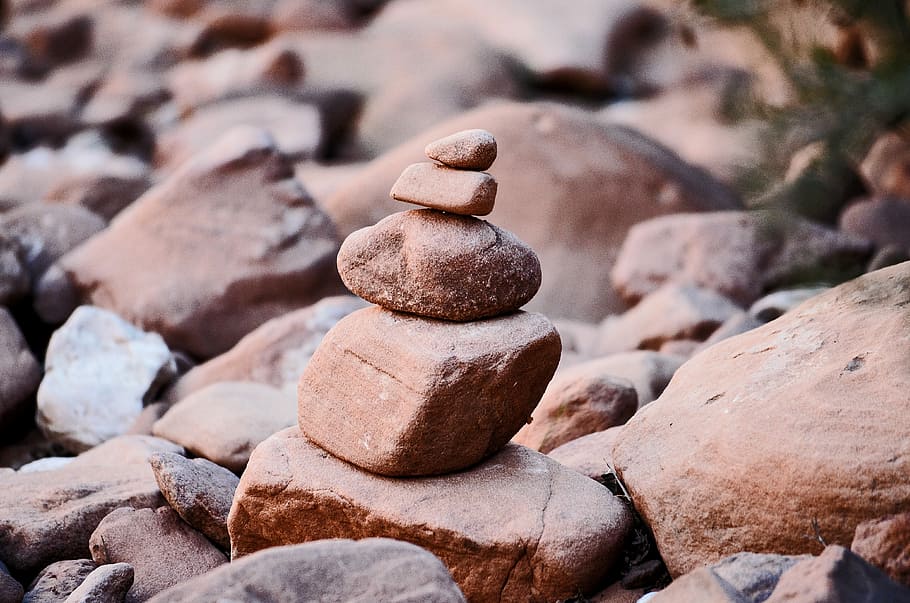 brown rock formation, brown and gray stones, boulder, landscape HD wallpaper