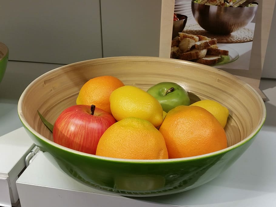 Fruit, Container, Ikea, Apple, Lemon, orange, snack, healthy eating HD wallpaper