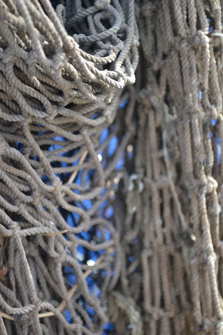 rope, net, cargo, dangling rope, equipment, fishing, knot, sea HD wallpaper