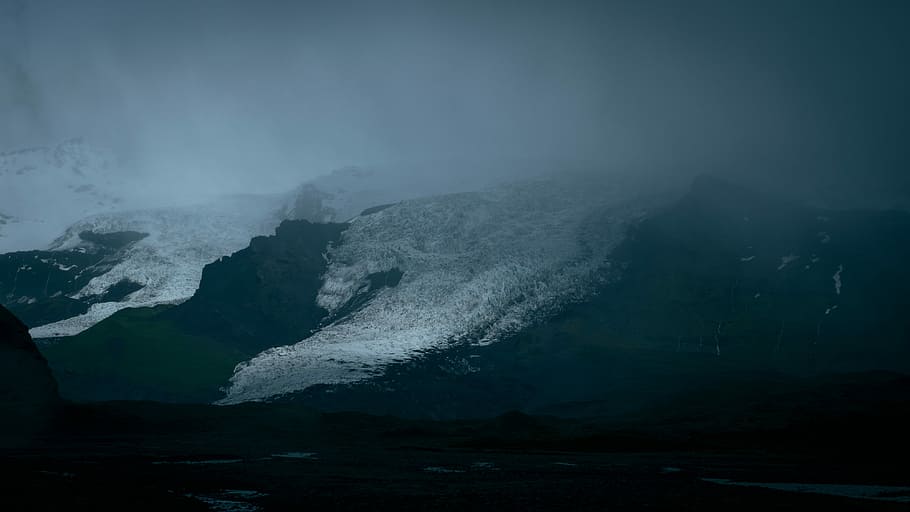 aerial view of mountain coated snow, untitled, landscape, cloud HD wallpaper