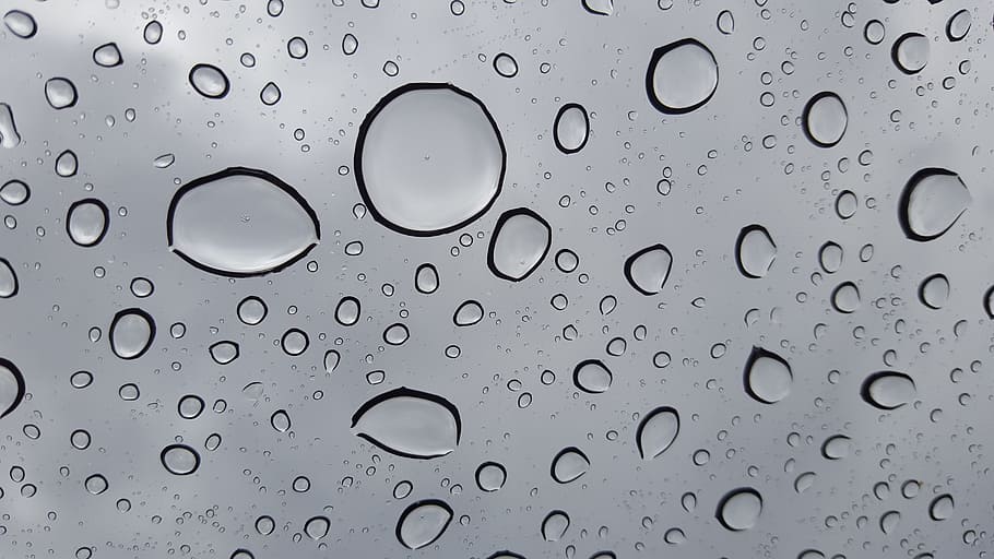 Water Droplets, Glass, Drops, just add water, mood, rain, wet, HD wallpaper