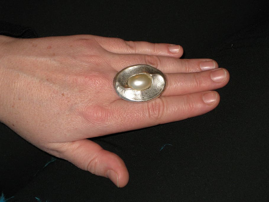 Ring, Finger, Finger Ring, Hand, Pearl, Silver, jewellery, finger jewelry HD wallpaper