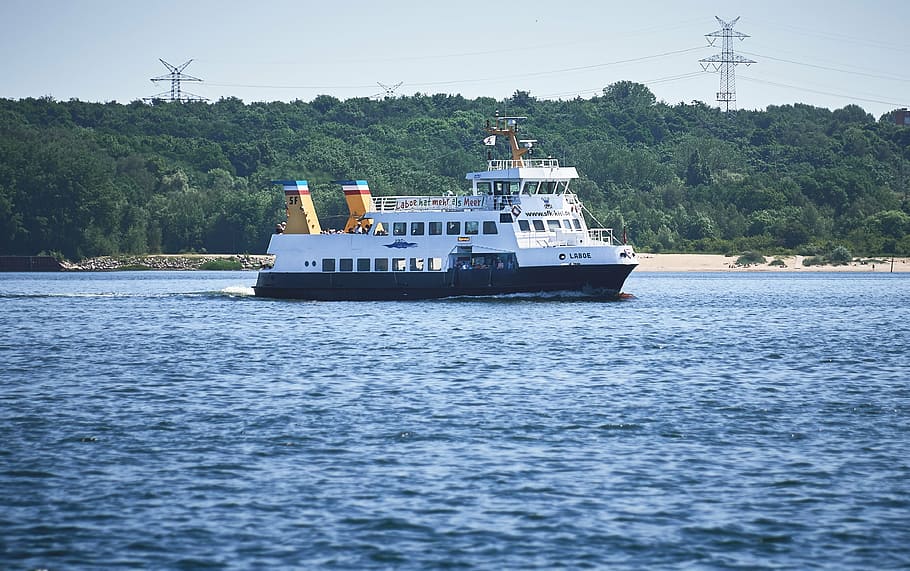kiel, ferry, kieler firth, laboe, ship, sea, baltic sea, mecklenburg, HD wallpaper