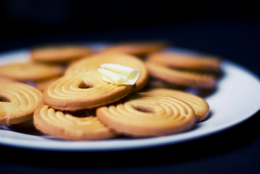 butter, cookies, dessert, food, gourmet, sweet Food, cake, close-up HD wallpaper