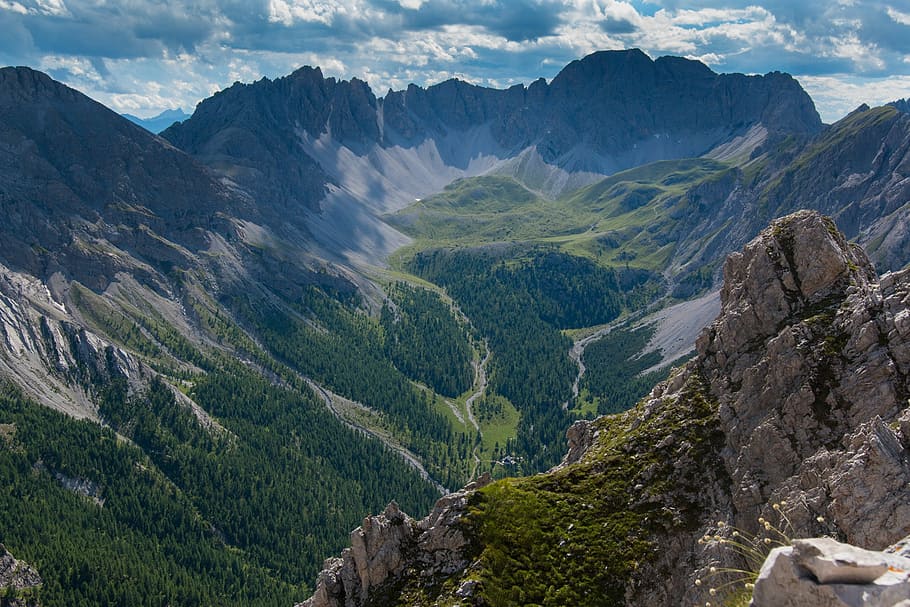 dolomites, alpine, panorama, landscape, nature, mountains, south tyrol HD wallpaper