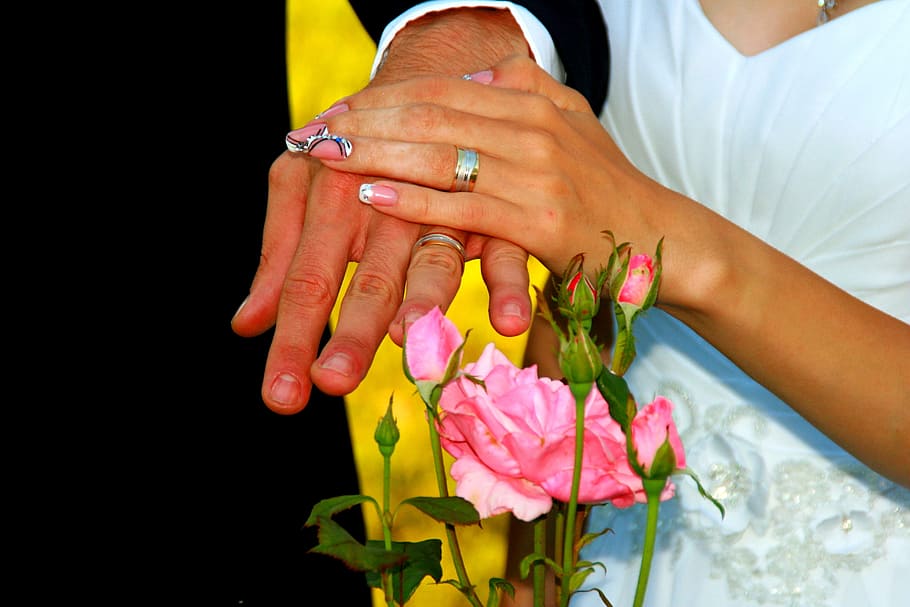 Couple, Ring, Wedding, Love, Marriage, engagement, human Hand HD wallpaper