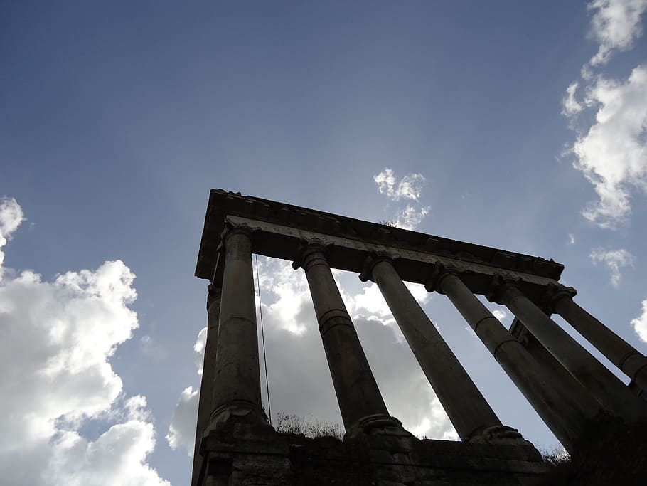rome, ruin, roman, architecture, sky, low angle view, built structure HD wallpaper