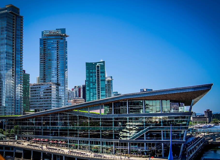 gray concrete building, vancouver, canada, port, structure HD wallpaper