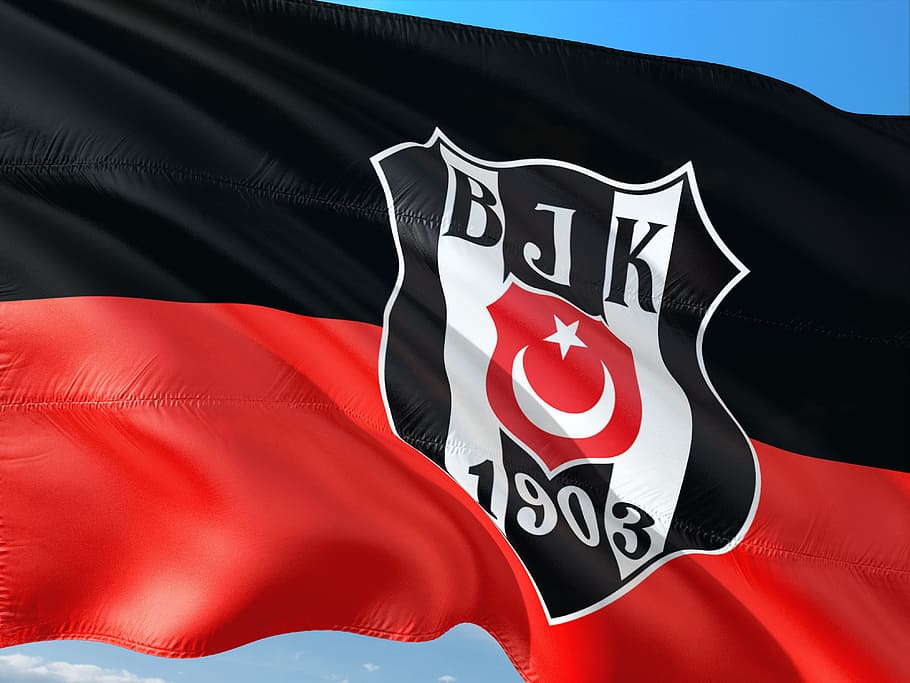 Besiktas banner waving, football, soccer, europe, uefa, champions league, HD wallpaper