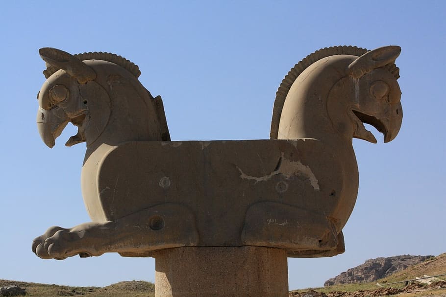 Persepolis, Iran, Sandstone, Dog, statue, no people, sculpture HD wallpaper